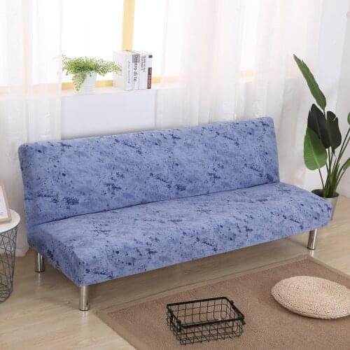 Fold Amrless Sofa Bed Cover Elastic Removable Washable for Living Room Fundas Para Sofás Blue Color Capa De Sofa Without Armrest