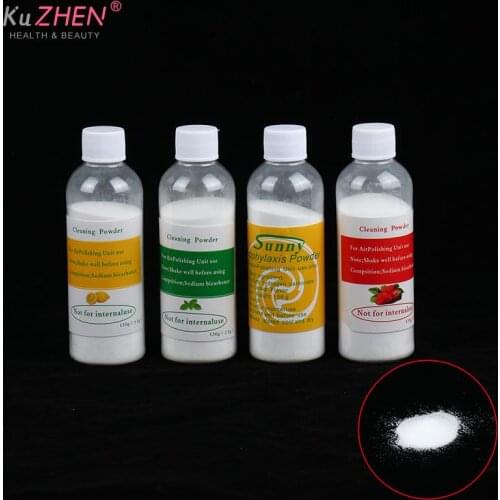 130g Teeth Polishing Plaque Stain Removal Mint Lemon Flavor Teeth Whitening Essence Dental Cleaning Powder Prophy Air Jet Flow