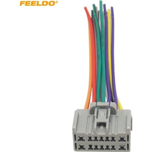 FEELDO 6Pcs Car CD/DVD Audio Stereo Wiring Harness Adapter For Chevrolet Sail Radio Power Wire Cable (Female)#2872