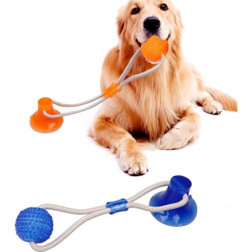 Pet Toys with Suction Cup Dog Push Toy with TPR Ball Pet Tooth Cleaning Chewing Rubber Dog Toys for Small Dogs Rubber Dog Toy