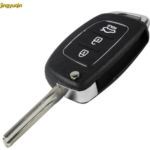 Jingyuqin 30pcs 3 BTN Flip Folding Remote Key Shell Fob Car Key Case Cover for Mistra Hyundai ix35 ix45 Series 2 Verna Styling