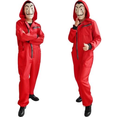 Movie La casa de papel Season costume money Heist Adult child halloween cosplay costume Salvador dali red Jumpsuit suit