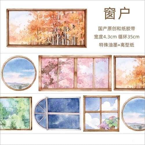 Beautiful Windows Washi Tapes Bullet Journal Masking Tape Adhesive Tape DIY Scrapbooking Decoration Washi Stickers