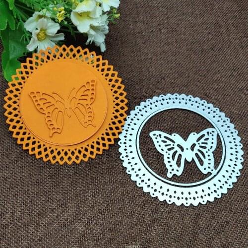 Round Butterfly background Metal Cutting Dies Stencils For DIY Scrapbooking Decorative Embossing Handcraft Die Cutting Template