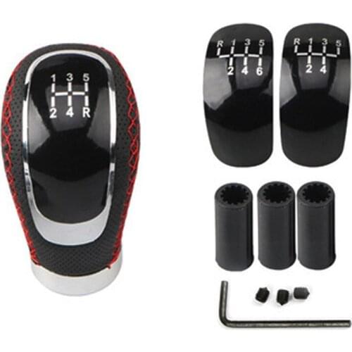 Car Manual Shift Lever Knob Stick Head 5/6 Speed Gear Shift Change Lids Sets with 3 Gear Surfaces