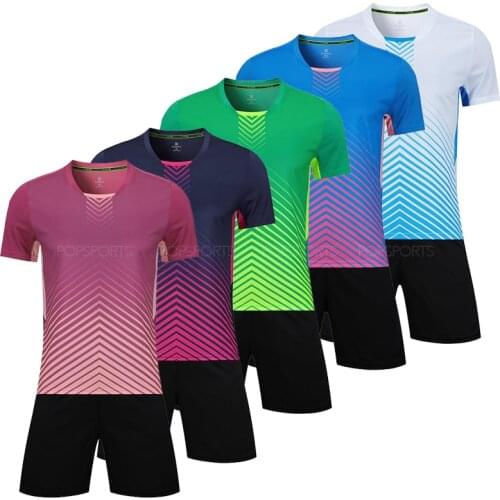 Wholesale Men Soccer Jersey Thailand Quality Custom Made Sublimation Blank Soccer Uniforms High Quality Soccer Wear Set Adult F