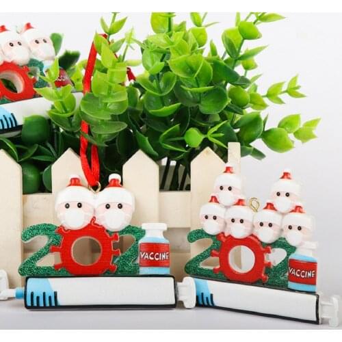 DIY Christmas Tree Hanging Ornament Cute Survivors Resin Family Pendant Party Holiday DIY Decoration Creative Lovely Xmas Gifts