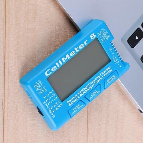 Portable RC CellMeter 8 Digital Battery Capacity Checker LiPo LiFe Li-ion Nicd NiMH Battery Voltage Tester Checking CellMeter