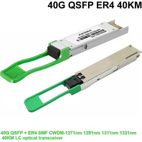 QSFP-40G-ER4 Compatible 40GBASE-ER4 QSFP+ Optical Transceiver Module for Ethernet and Data Center (SMF, 1310nm, 40km, LC, DOM)