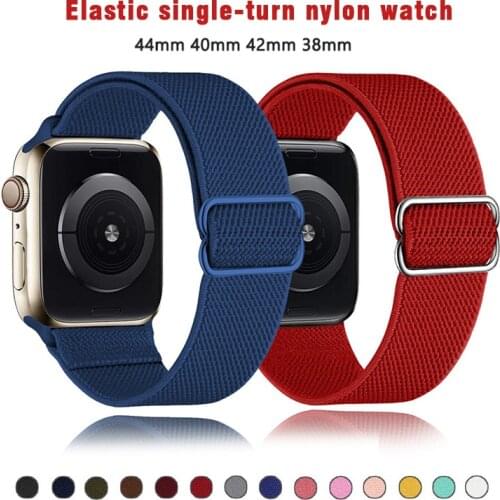 Adjustable elastic single loop nylon strap suitable for Apple Watch elastic band bracelet 38mm 40mm iWatch series SE/6/5/4/3/2/1