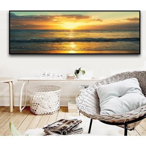 SELFLESSLY Modern Wall Pictures Sea Sunset Canvas Paintings For Living Room Canvas Art Pictures Posters and Prints Unframed