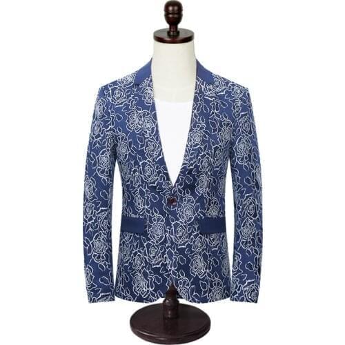 Marriage Suit Dress Jackets Casual Events Party Men Blazer Ropa Chaleco Hombre Red Printed Slim Fit Vestidos De Fiesta De Noche