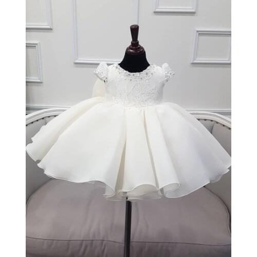 Beaded Tulle Baby Girl Dress Newborn Clothes Prom Baptism Dress Infant 1 Year Birthday Wear Toddler Girl Christening Ball Gown