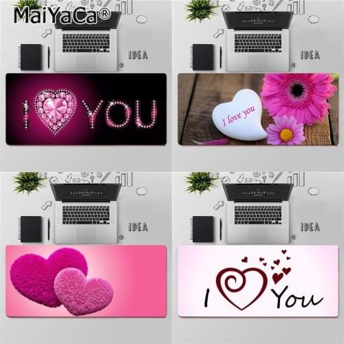 Maiyaca Top Quality I Love you Pink Heart Natural Rubber Gaming mousepad Desk Mat Free Shipping Large Mouse Pad Keyboards Mat