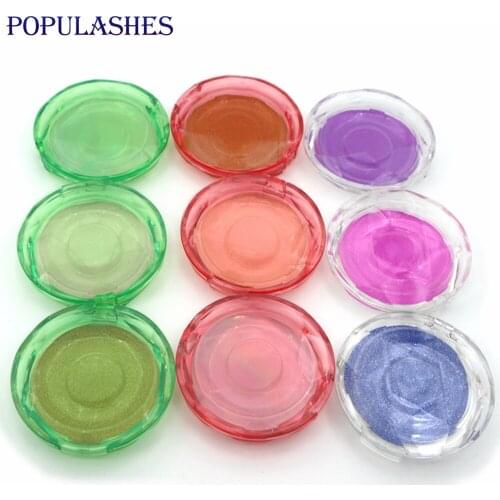 Wholesale Mink lashes Diamond Transparent Round Box Lash Box Packaging with Tray Eyelashes Package in Bulk Various Colors