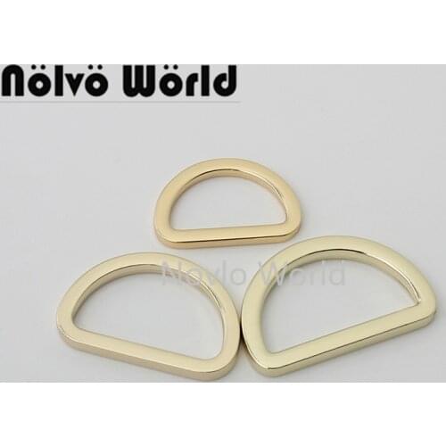 10-50 pieces 5 colors 4.0mm 25mm 31mm 34mm flat closed polished D ring for chains bag d buckle purse hardware