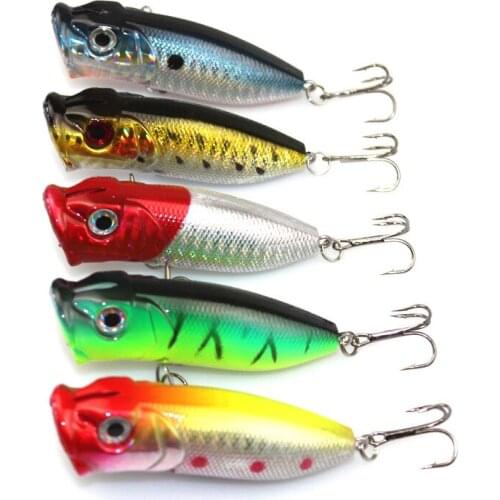 100pcs/lot Popper Fishing Lures Artificial Factory direct wave grilled Asian bait lure Road Suite 6.5cm/13g a variety of mixed b