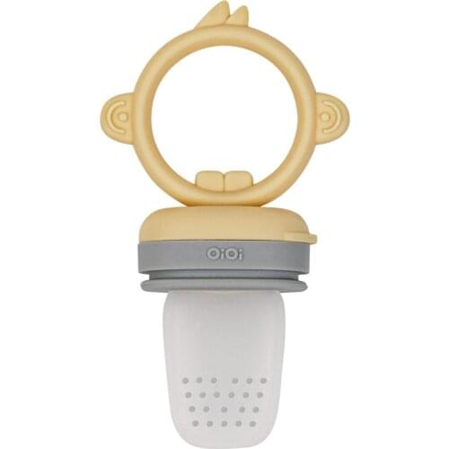 100 silicone Puree Fruit Vegetable Pacifier Yellow/Gray Color Nipple Pacifier Bottle Silicone Baby Pacifier Mouthguard Food Soft orthodontic Pacifier