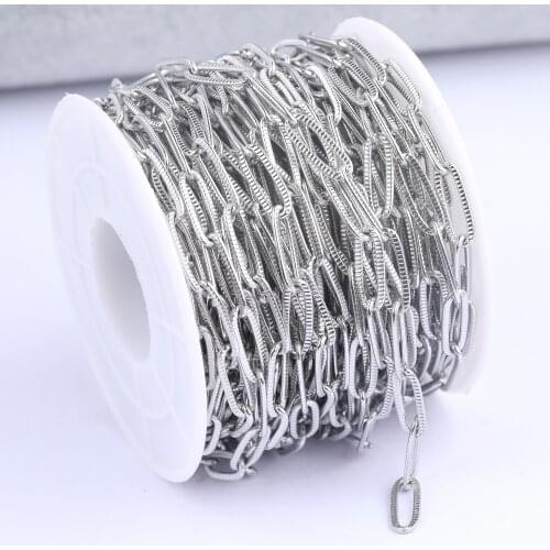 2meters Stainless Steel 4x12mm Link Curb Chain For Bracelets Jewelry Making Diy Necklace Findings