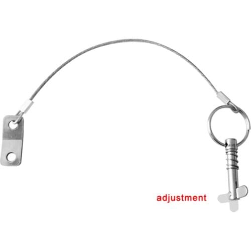 2 Pieces Stainless Steel Quick Release Pin Lanyard for Boat Top Deck Hinge