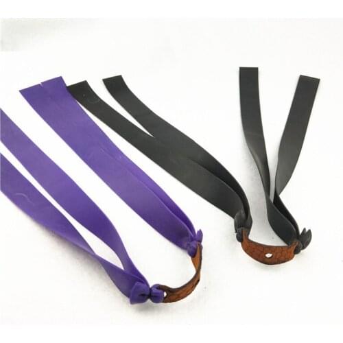 2pcs latest double flat rubber band for slingshot slingshot hunting length black 0.7 mm purple 0.6 mm