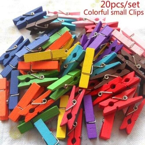 20pcs/lot Mini Cute Colorful Wood Memo Paper Clips for Message Office School Supplies Stationery Student