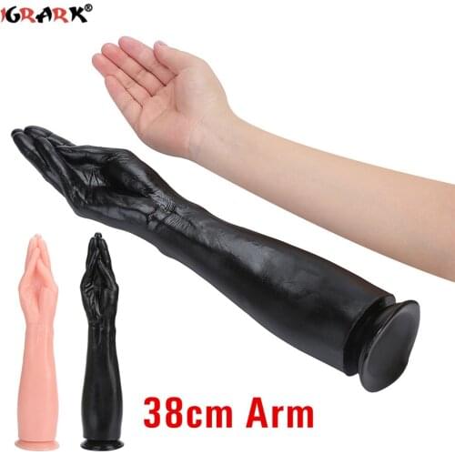 New Design 65cm Long Black Arm Fisting Fist Dildo Huge Double Ended Dildos Vaginal Anal Plug Sex Toys for Woman Masturbation