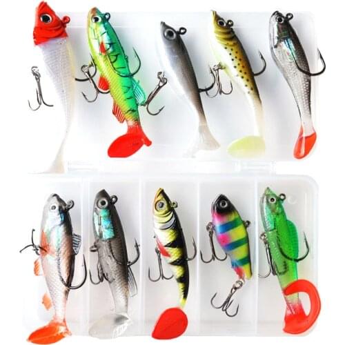 8g 10g 13g 15g Jig Head Soft Bait Lure Kit Set Mix Size Artificial Bait Silicone Swimbait Soft Fishing Lure Carp Fishing Tackle