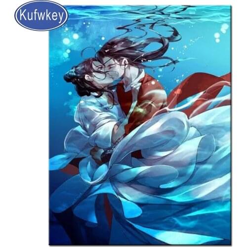 Diamond Painting rhinestone of pictures tian guan ci fu diamond mosaic 5d Anime painting 3d diy handmade round drill home decor