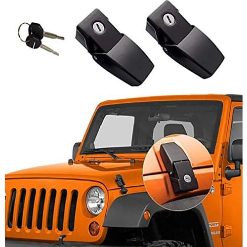 Anti-Thief Locking Hood Look Catch Latches Kit for 2008 2009 2010 2011 2012 2014 2013 2014 2015 2016 2017 2018 Jeep Wrangler