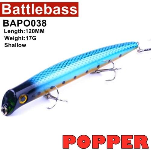 BATTLEBASS 2021 NEW 1pc Popper Fishing Lure 12cm 16g isca artificial hard bait 3D Eyes wobblers pesca fishing tackle