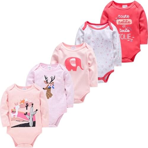 Baby Bodysuits New Born Girl Clothing ropa de bebes Knitted Cotton Full Sleeve Baby Boy Clothes Set 3PCS 5PCS Pijamas bebe