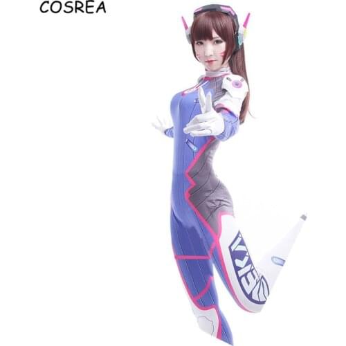 Game Dva Cosplay d.va Bodysuit One-piece Zentai Zipper Bodysuit Female 3D Printing Full Body Spandex Suit Costume
