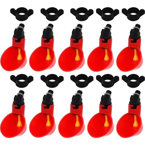 Practical 10Pcs Feed Automatic Bird Coop Poultry Chicken Fowl Drinker Water Drinking Cups Livestock Feeding Watering Supplies