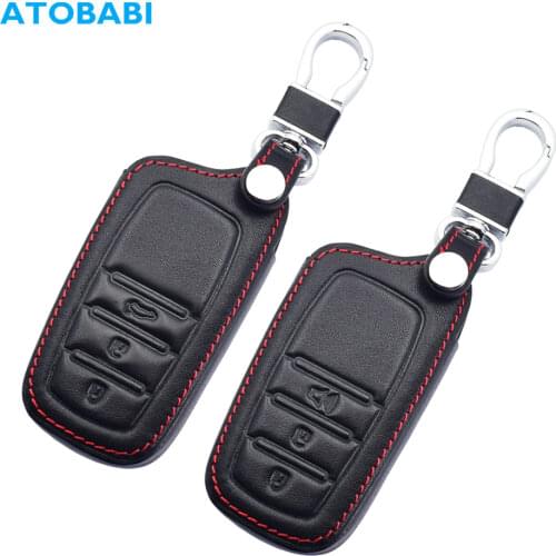 Leather Car Key Cases 3 Buttons Smart Remote Control Protector Cover For Toyota RAV4 Highlander Camry Prado Corolla Rezi Crown