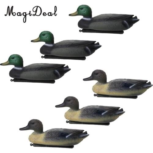 MagiDeal 6 Pcs Fishing Hunting Male Decoy Plastic Duck Decoy Drake w/ Floating Keel