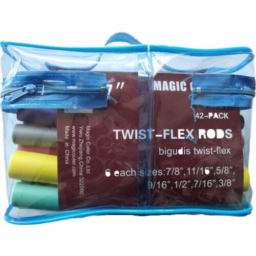 At Fashion magic hair rollers 18cm 42pcs/set 7 Style hair curling flexi rods bendy plastic hair curlers DIY long hair curl tools