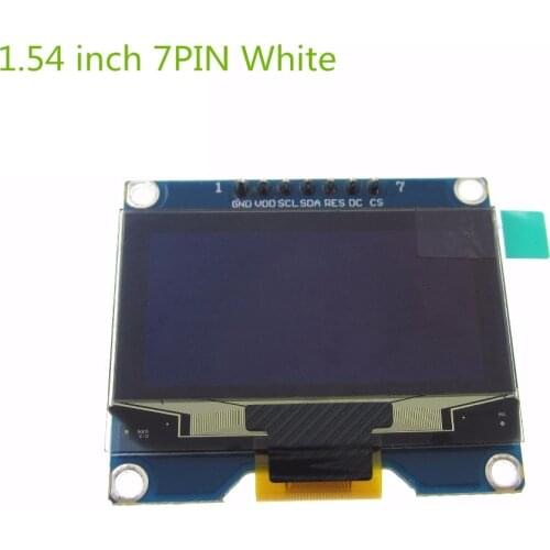 Free shiping 1PCS 1.54 inch 7PIN White OLED Screen Module SSD1309 Drive IC Compatible for SSD1306 IIC / SPI Interface 128*64