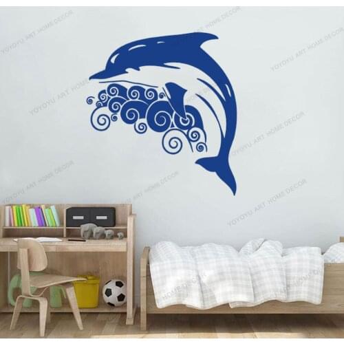 Sea Ocean Anima Dolphin Wall Decal Vinyl Sticker Decor Home Kids Children Living Room Interior Dorm Design Art Mural CX494