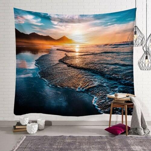 Wall Hanging Tapestries Polyester Seaside Pattern Blanket Indian Mandala Tapestry Bohemian Decorative Wall Carpet Yoga Mats