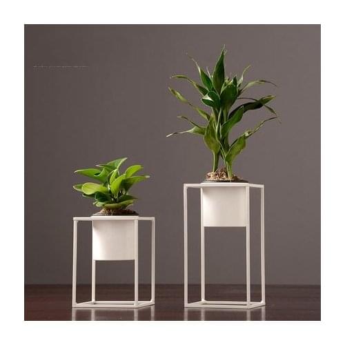 Nordic iron green water hydroponic flower pots Living room table creative insert dry vase decoration ornaments
