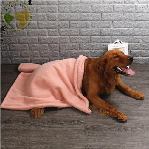 Bonzerpet Pet Blanket Dog Sleeping Cover For Bed Warm Quilt Two Layer Soft Plush Thickened Carpet Winner Bed For Large Dogs