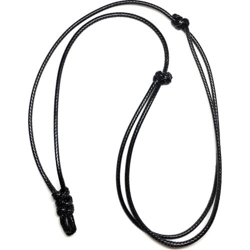 Simple Style Black Leather Cord Lucky Necklace For DIY Pendant Adjustable 20mm-40mm For Men Women Handwork Necklaces Jewelry