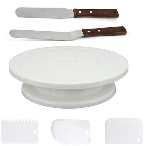 Cake Turntable Stand Cake Decoration Accessories DIY Mold Rotating Stable Anti-skid Round Cake Table Kitchen Baking Tools