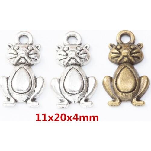 70 pieces of retro metal zinc alloy cat Pendant for DIY handmade jewelry necklace making 8188