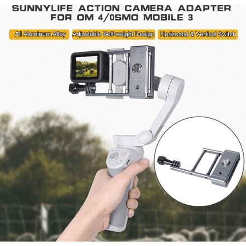 SUNNYLIFE Handheld Gimbal Action Camera Adapter Switch Mount Plate for OM 4 3 Gopro 9 8 DJI Osmo Action