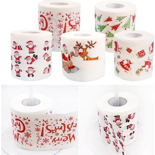 Merry Christmas Pattern Series Roll Paper 2Layers Christmas Funny Toilet Paper For Home New Year Xmas Party Ornaments Navidads