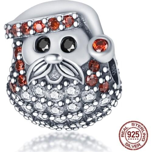 925 Sterling Silver Santas Journey Zircon Charm&Bead Fit Original 3mm Bracelet&Bangle Making Fashion DIY Jewelry For Women