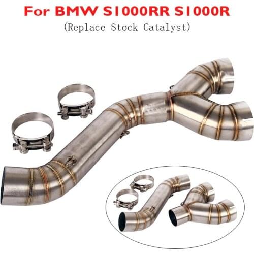 Slip on S1000RR Motorcycle Exhaust System Connector Section Link Tube Middle Mid Pipe for BMW S1000RR 2010-2014 S1000R 2010-2016