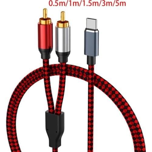 USB Type C to 2 RCA Audio Cable Type-C RCA Cable,USB-C Audio Line for Home Theater Amplifier DVD TV Speaker